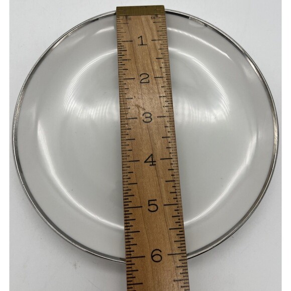 harmony house Moderne fine china Japan Desert Appetizer Plate White Silver Rim - Picture 3 of 5